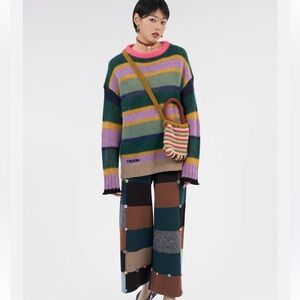 NEW YanYan Stripe Alpaca, Wool Oversized Sweater